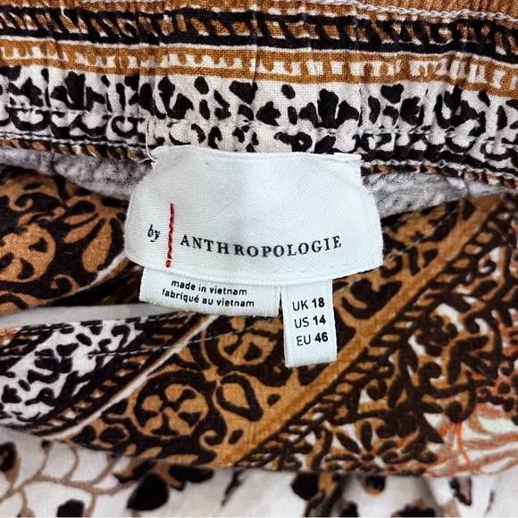 Anthropologie Floral Boho Linen Joggers Pants with Pockets Sz 14 - Picture 6 of 9
